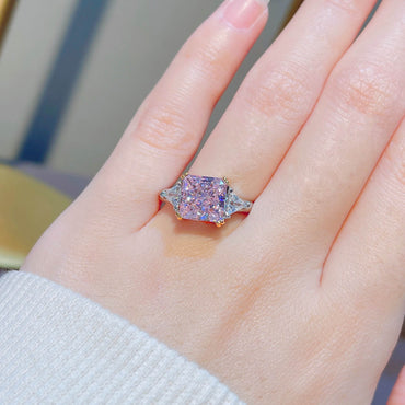 Fashion Pink Diamon Copper Ring Pendant Earring