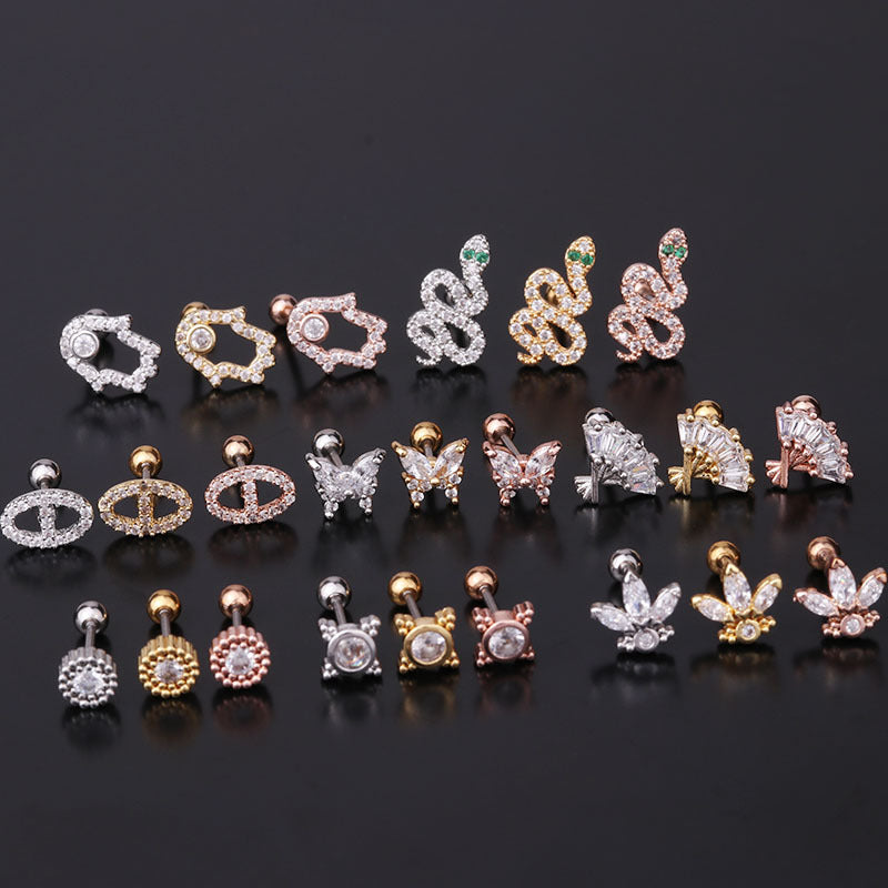Fashion Copper Zircon Earrings