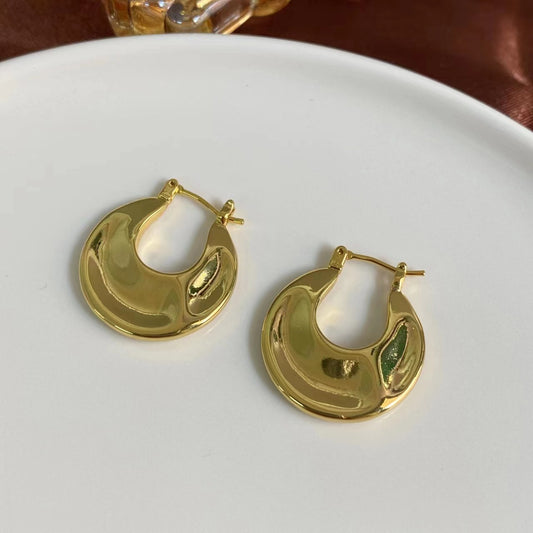 1 Pair Modern Style U Shape Plating Copper Hoop Earrings