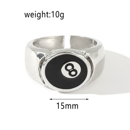 Classic Style Number Alloy Plating Men's Open Ring