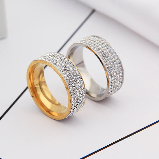 Wholesale Simple Style Rhombus Stainless Steel Artificial Gemstones Rings