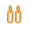 IG Style Quadrilateral Geometric Stainless Steel 18K Gold Plated Earrings