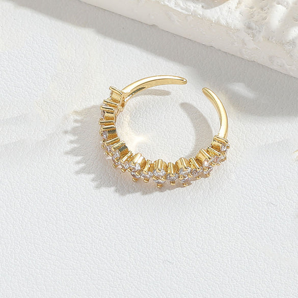 Cross-border new simple light luxury love zircon ring niche temperament Internet celebrity with the same opening adjustable ring