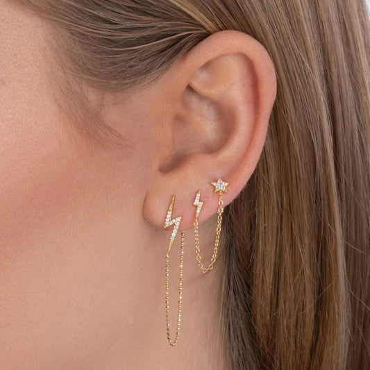 Simple Style Geometric Sterling Silver Plating Inlay Artificial Gemstones Drop Earrings