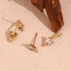 Fashion Droplet Geometric Stainless Steel 18K Gold Plated Stud Earrings
