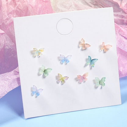 Colorful Resin Butterfly Small Stud Earrings