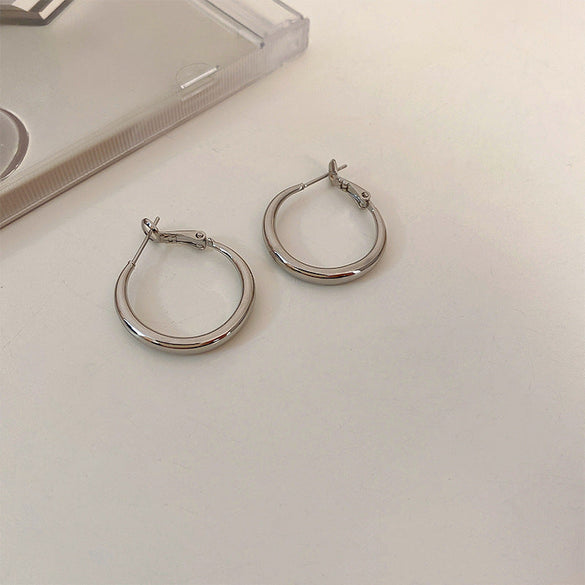 Circle Heart Geometric Metal Electroplating Earrings