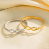 Ellipse Stainless Steel 18K Gold Plated Bangles