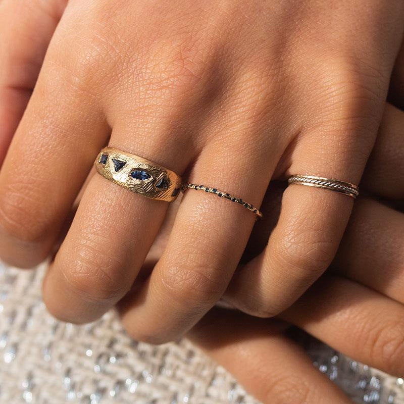 Fashion Micro-inlaid Zircon Thin Sapphire Ring Wholesale Nihaojewelry