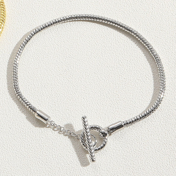 popular love cylindrical lock metal texture bracelet women's ins style OT buckle copper color-preserving electroplating bracelet