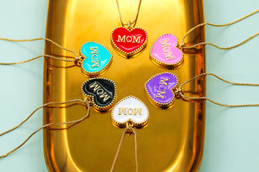 Wholesale Jewelry Heart-shaped Letter Oil Drop Pendant Copper Necklace Nihaojewelry
