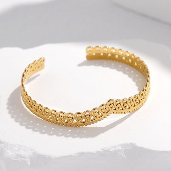 Expressive Stripe Stainless Steel Electroplating Bangles