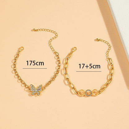Simple Style Butterfly Artificial Gemstones Alloy Wholesale Bracelets