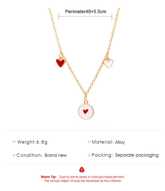 Korean Red Heart Pendant Necklace Wholesale Nihaojewelry