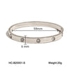 IG Style Ellipse Circle Round Stainless Steel Diamond Inlay Bangles