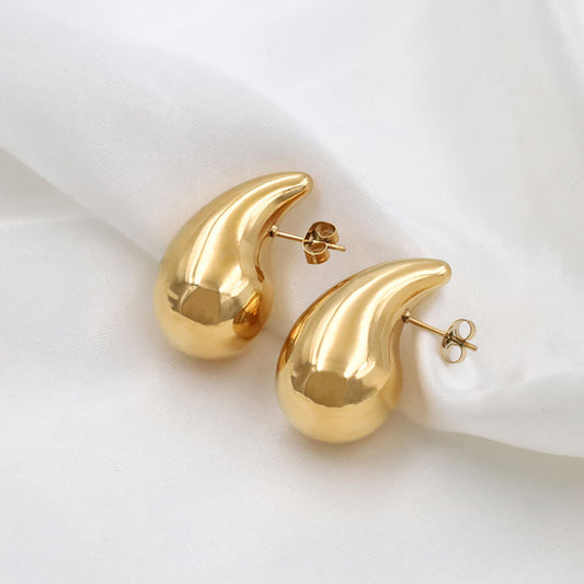 1 Pair Basic Geometric Plating Stainless Steel 18k Gold Plated Ear Studs