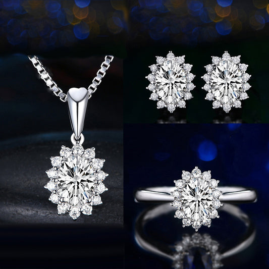 Elegant Retro Oval Copper Artificial Gemstones Rings Earrings Necklace