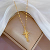 Minimalist Geometric Titanium Steel Diamond Inlay Necklaces