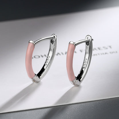 1 Pair Basic Classic Style Heart Shape Enamel Copper Earrings