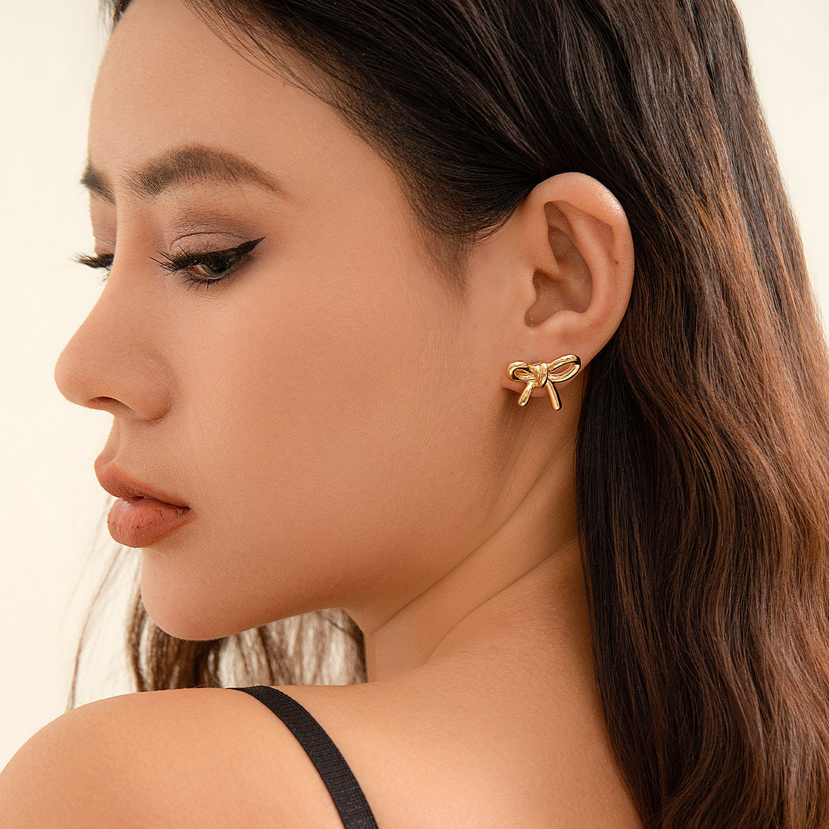 European and American cross-border hot-selling BowEarring bow stud earrings niche metal ribbon knotted ins style earrings for women
