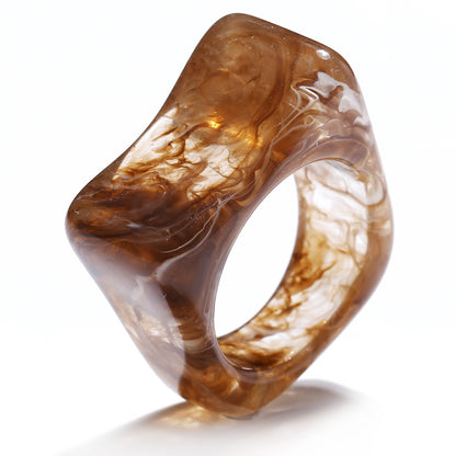 Retro Resin Transparent Ring