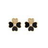 Moderate Luxury Flower Copper Diamond Inlay Stud Earrings