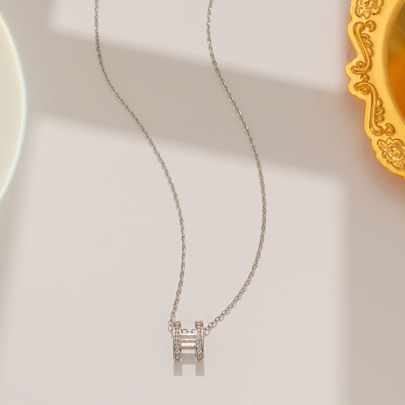 Moderate Luxury Letter Text Number Titanium Steel 18K Gold Plated Necklaces