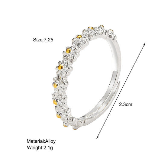 Wholesale Jewelry Little Daisy Two-color Flower Ring Nihaojewelry