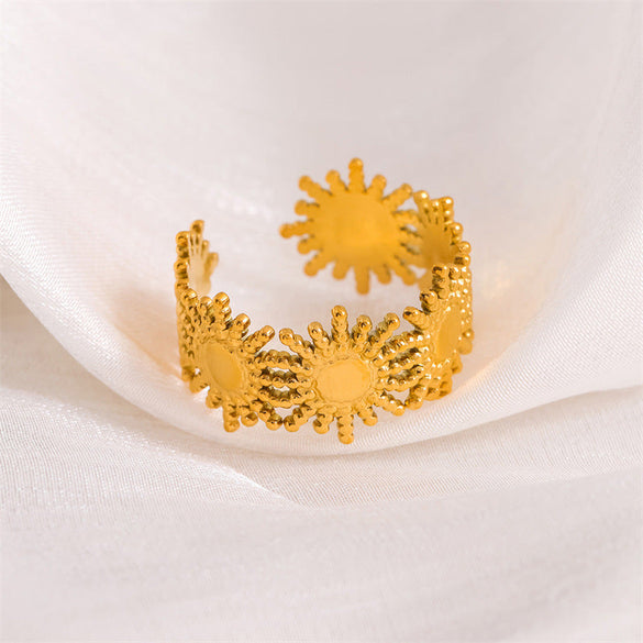 Women Minimalist Circle Geometric Stainless Steel Electroplating Rings