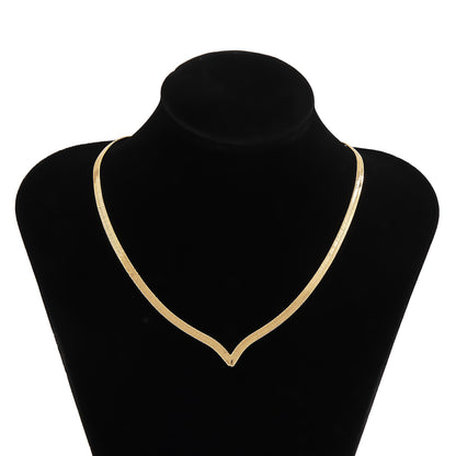 Vintage Style Geometric Solid Color Copper Plating Necklace