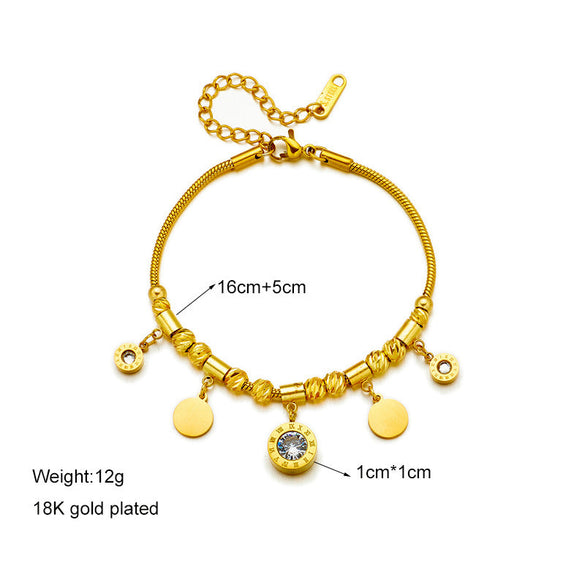 Fashion Women Circle Titanium Steel Electroplating Jewelry Sets