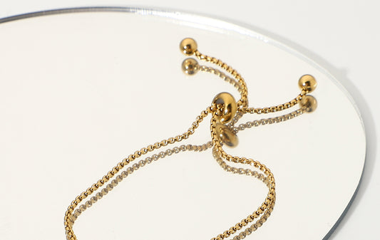 Baroque Pearl Waterproof Adjustable Gold-plated Stainless Steel Bracelet