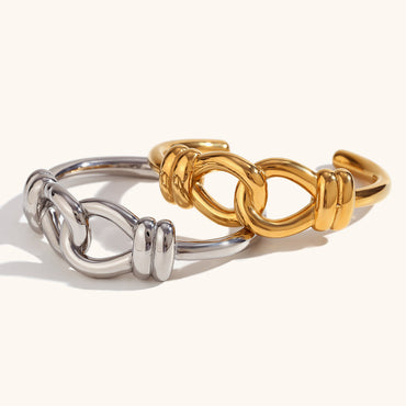 Stainless Steel 18K Gold Plated Casual Geometric Bangle