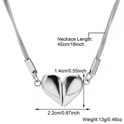 Cute Sweet Heart Shape Stainless Steel Titanium Steel Plating Pendant Necklace