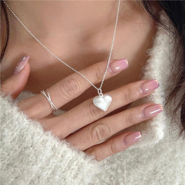 Wholesale Simple Style Heart Shape Sterling Silver Pendant Necklace
