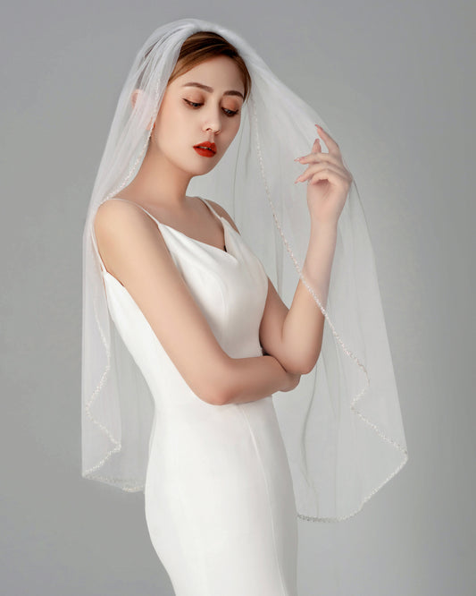 Fashion Beaded Veil Bride Wedding Veil Crystal Veil