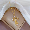 Minimalist Geometric Titanium Steel Diamond Inlay Necklaces