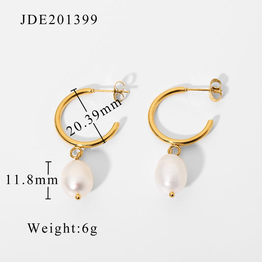 Fashion Geometric Plating Stainless Steel Gold Plated Earrings