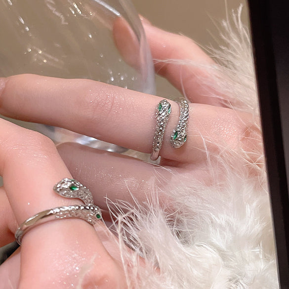 ins style silver zircon ring women's light luxury niche high-end sense open ring ring versatile temperament jewelry wholesale