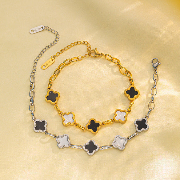 Women Moderate Luxury Geometric Titanium Steel Electroplating Bracelets