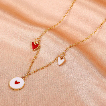 Korean Red Heart Pendant Necklace Wholesale Nihaojewelry