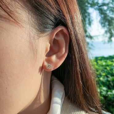 Simple Style Geometric Sterling Silver Moissanite Ear Studs In Bulk