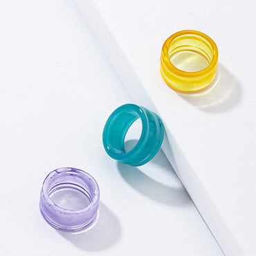 Wholesale Resin Ring Set Colorful Acrylic Rings Set