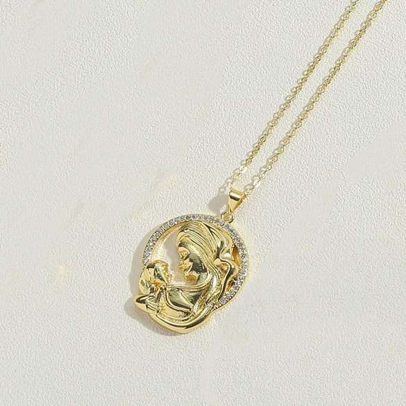 Cross-border popular simple personal shape Mother's Day gift pendant clavicle chain fashion trend ladies mother necklace