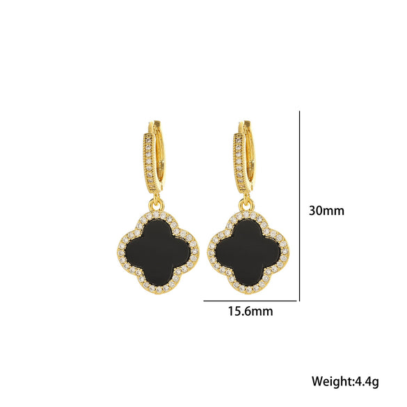 Quadrilateral Geometric Titanium Steel 18K Gold Plated Earrings