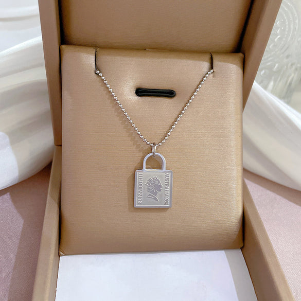 Simple Style Geometric Gourd Stainless Steel Plating Rhinestones Pendant Necklace