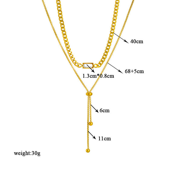 Korean Chain Titanium Steel Electroplating Necklaces