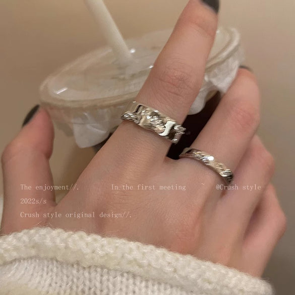 ins style silver zircon ring women's light luxury niche high-end sense open ring ring versatile temperament jewelry wholesale