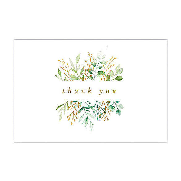 wholesale green plant thank you card 4x6 inch gift card gift packaging greeting card bouquet insert decoration