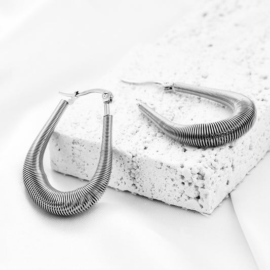1 Pair Basic U Shape Plating Titanium Steel Earrings